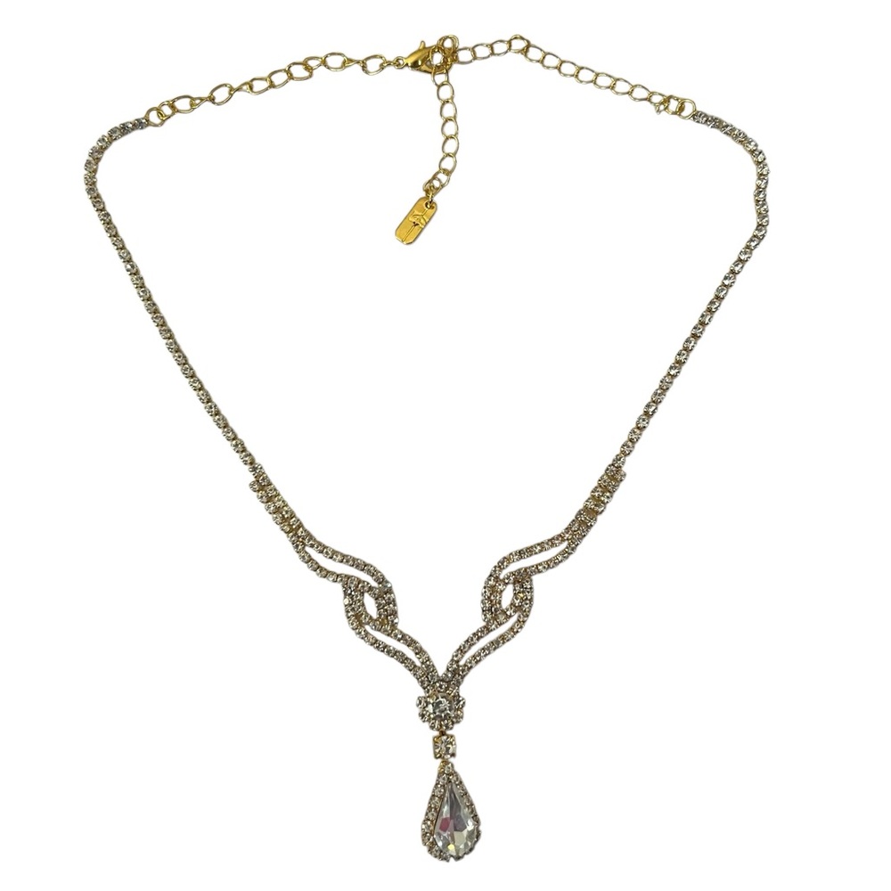 Christina Collection NWOT - Womens Gold Toned and Crystal Necklace